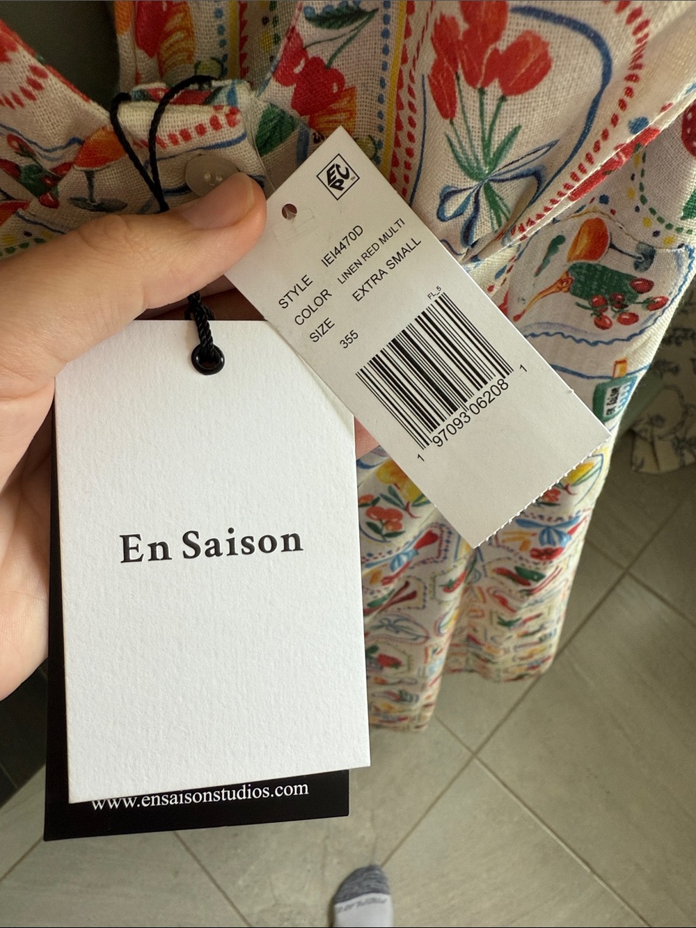 En Saison White Midi Dress with Multicolor Floral Patchwork - Picture 4 of 7